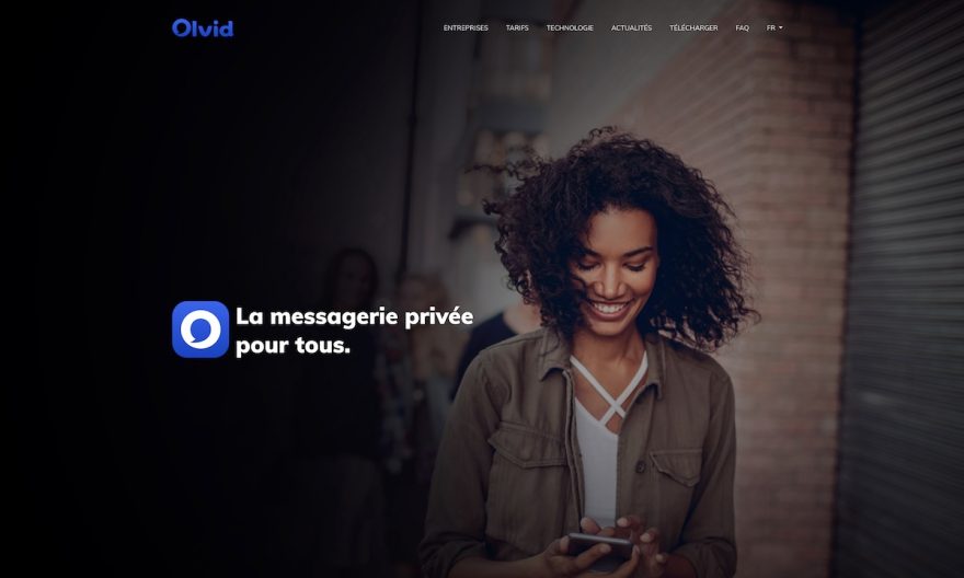 Olvid page d'accueil du site web officiel