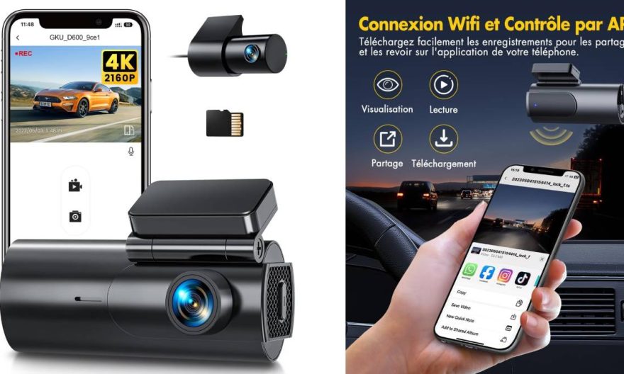 GKU D600 dashcam caméra embarquée