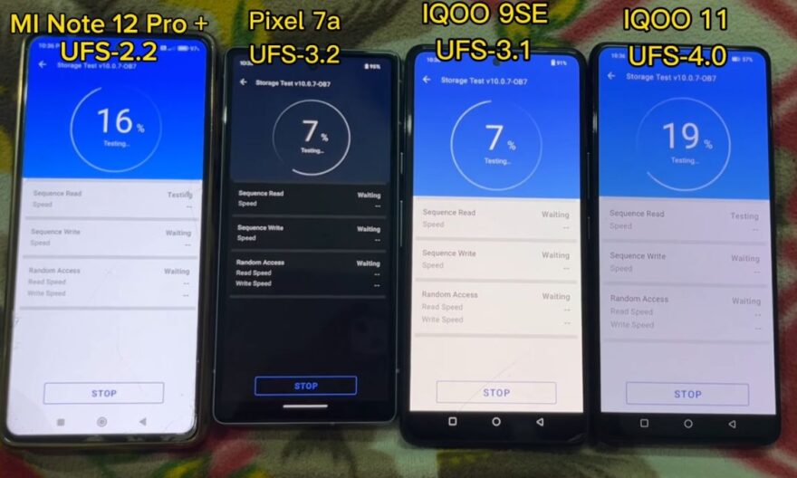 Stockage UFS 3.1 lent après mise à jour Android d'où vient le problème