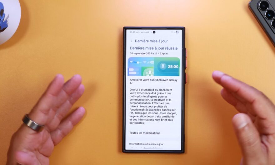 Galaxy sous One UI 8.0 Samsung restreint les options de maintenance